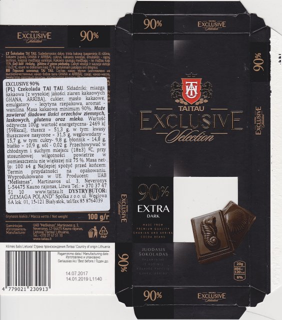 Taitau exclusive selection 90 extra dark