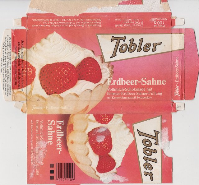 Tobler poziom Erdbeer Sahne