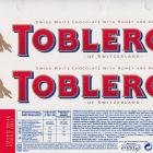 Toblerone white chocolate with honey and almond nougat 134kcal 100g