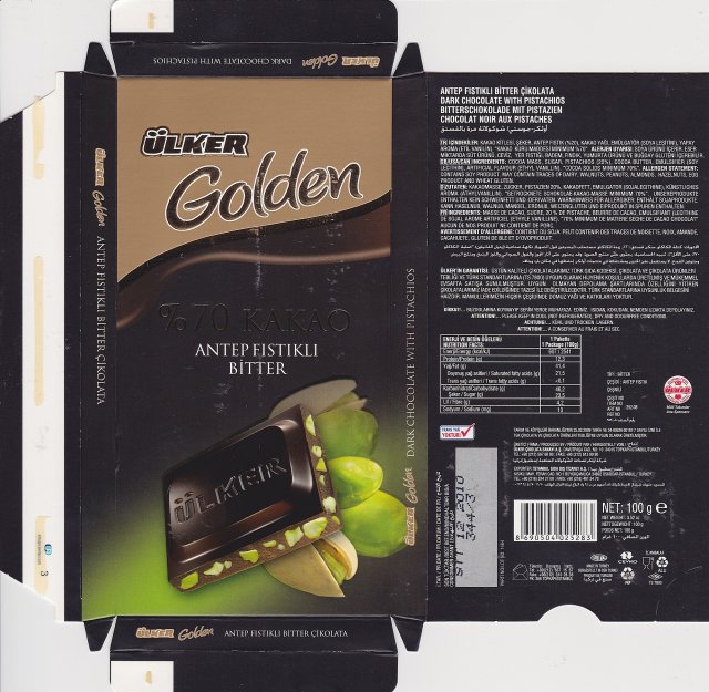 Ulker Golden 70 Kakao antep fistikli bitter