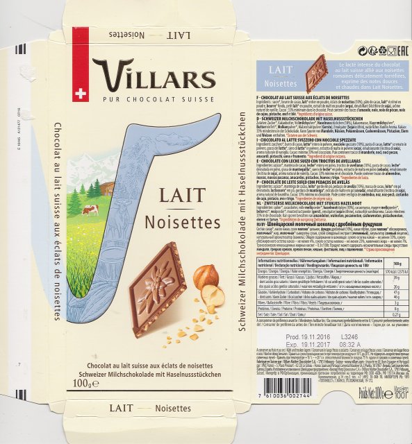Villars 6 lait noisettes
