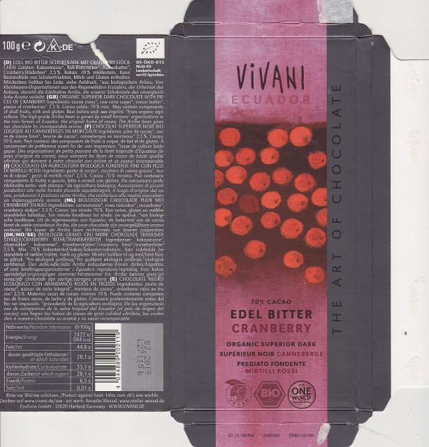 Vivani tAoC ecuador edel bitter cranberry