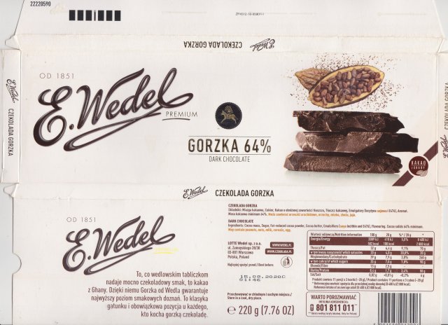 Wedel poziom duze 6 gorzka premium 64