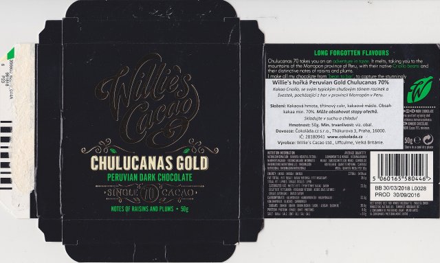 Willies peruvian dark chocolate