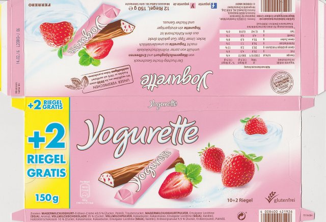 yogurette 4 72kcal glutenfrei +2 Riegel Gratis 10+2