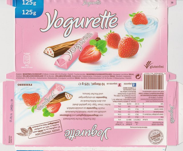 yogurette 4 72kcal glutenfrei 125g