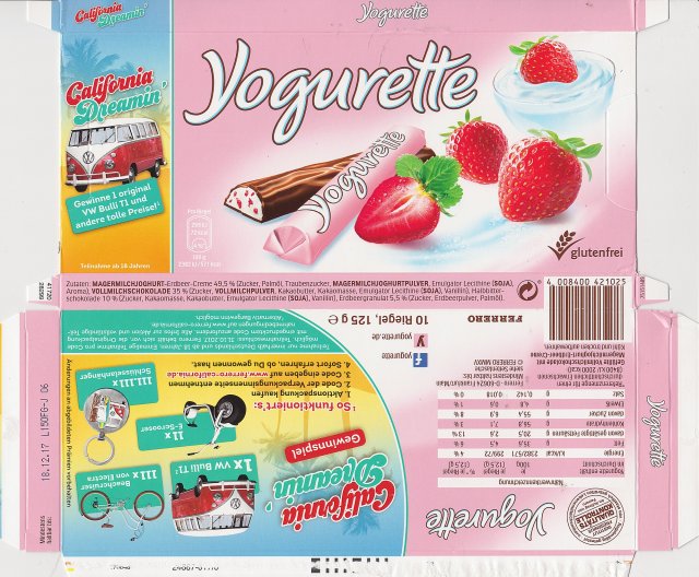 yogurette 4 72kcal glutenfrei California Dreamin