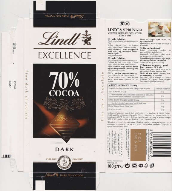 Lindt srednie excellence 0 70 cocoa dark fine dark chocolate