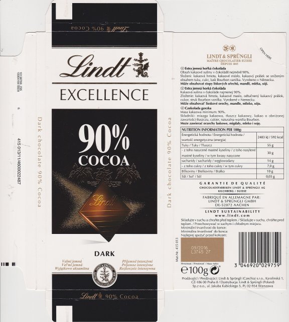 Lindt srednie excellence 0 90 cocoa dark velmi jemna