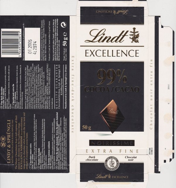 Lindt srednie excellence 0 99 cocoa cacao noirissime extra fine