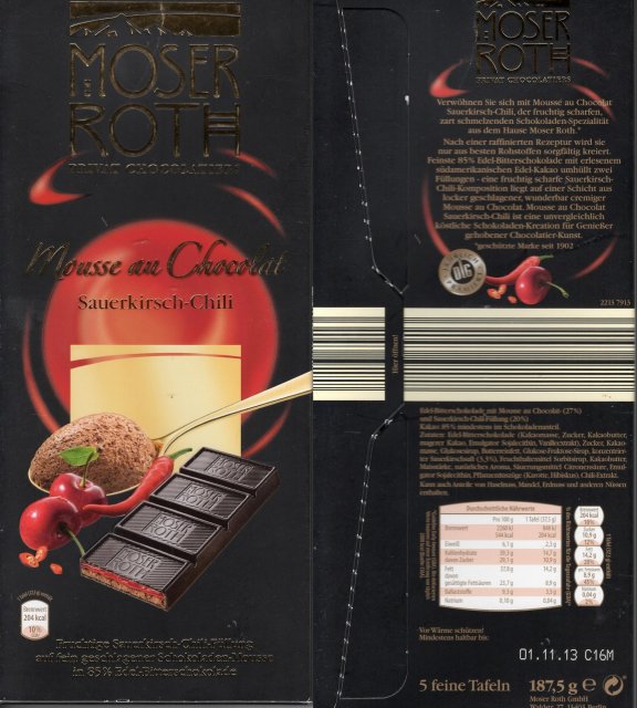 Moser Roth duze pion 5 mousse au chocolat sauerkirsch-chili 204kcal