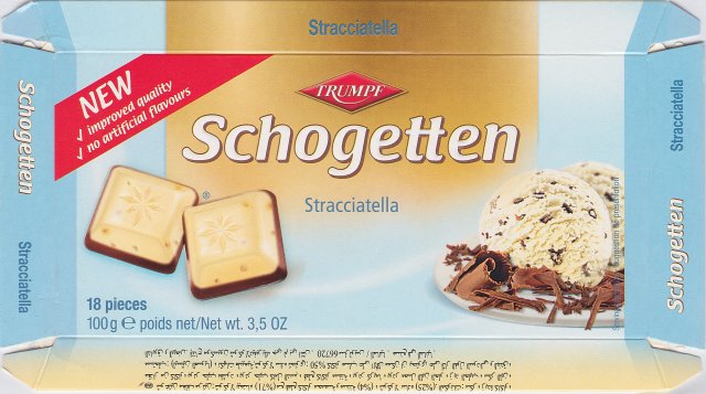 Schogetten Trumpf male 15 Straciatella New improved quality no artificial flavours