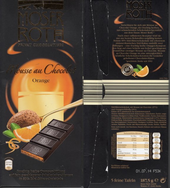 Moser Roth duze pion 5 mousse au chocolat orange 201kcal